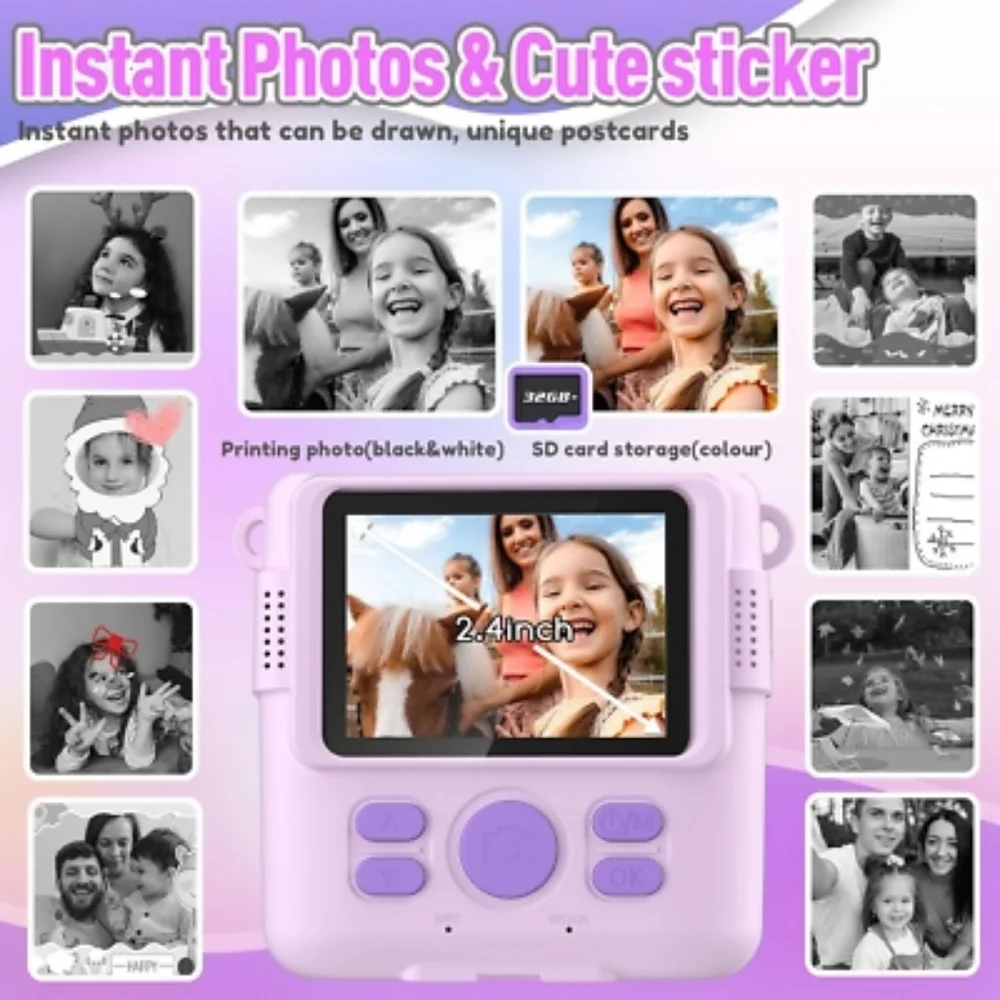 Kids Digital Camera with Instant Print - Purple